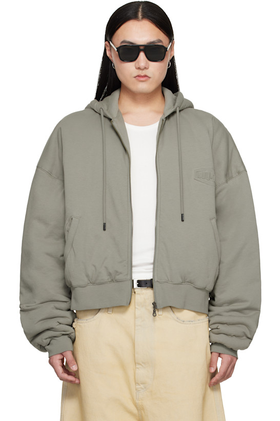 Gray Wadded Hoodie