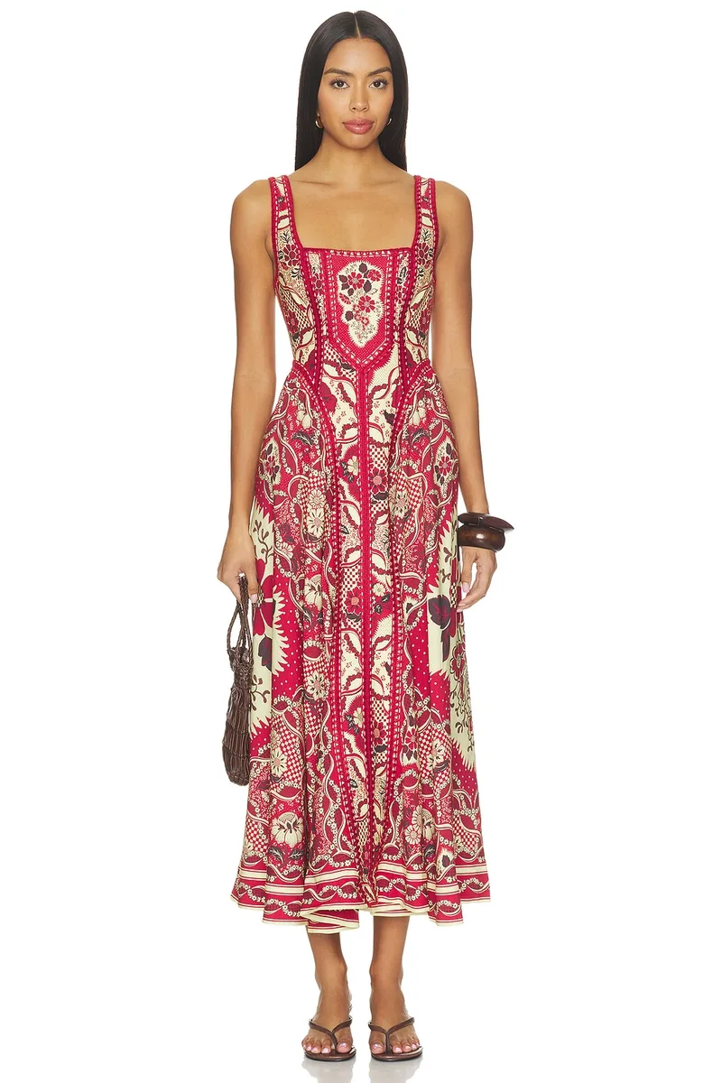 Alemais Kenny Midi Dress in Red