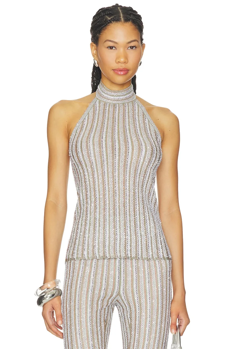 Missoni Top in Cream, Orange And Green