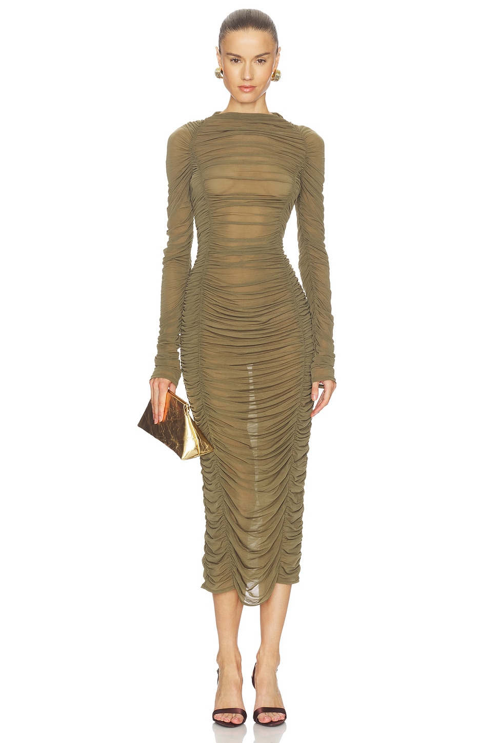 Camila Coelho Nayeli Midi Dress in Olive Green