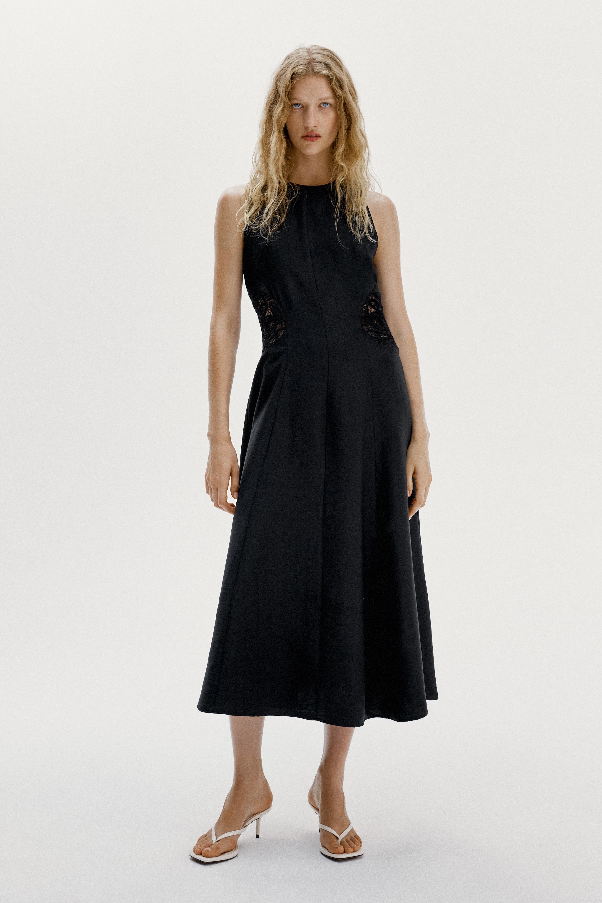 COMBINED WAIST MIDI DRESS