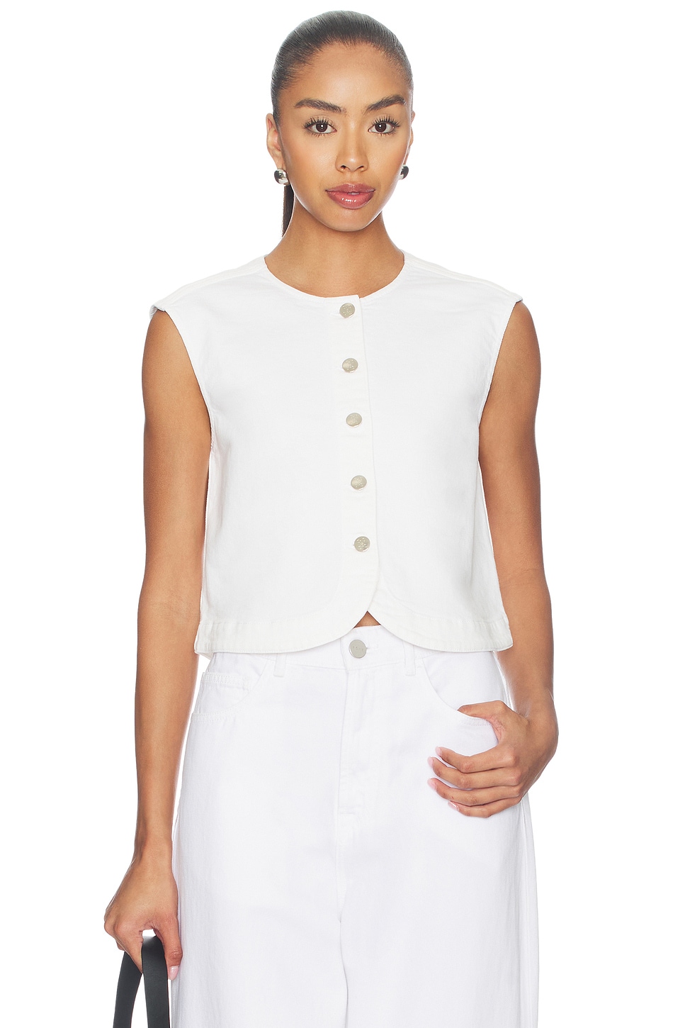 CLOSED Denim Vest Top in White