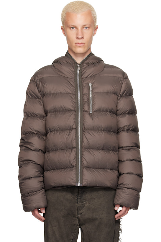 Taupe Tower Hooded Down Jacket