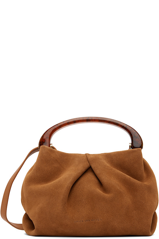 Tan Fold Calf Leather Small Bag