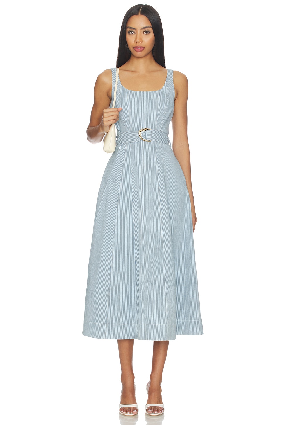 Karina Grimaldi MAXIVESTIDO DENIM LILLIANA in Striped Denim