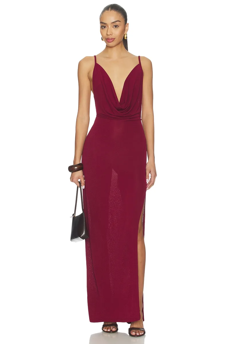 SNDYS Joy Maxi Dress in Burgundy