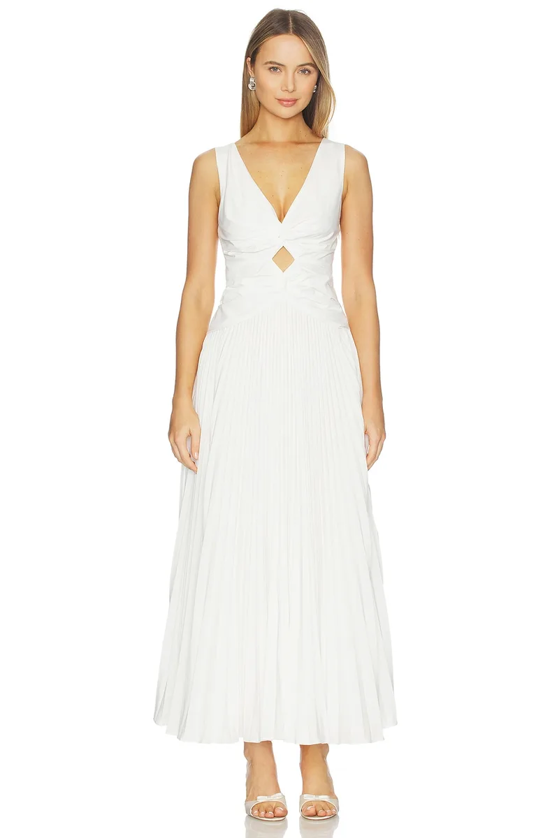 SIMKHAI Vivianne Cotton Dress in White