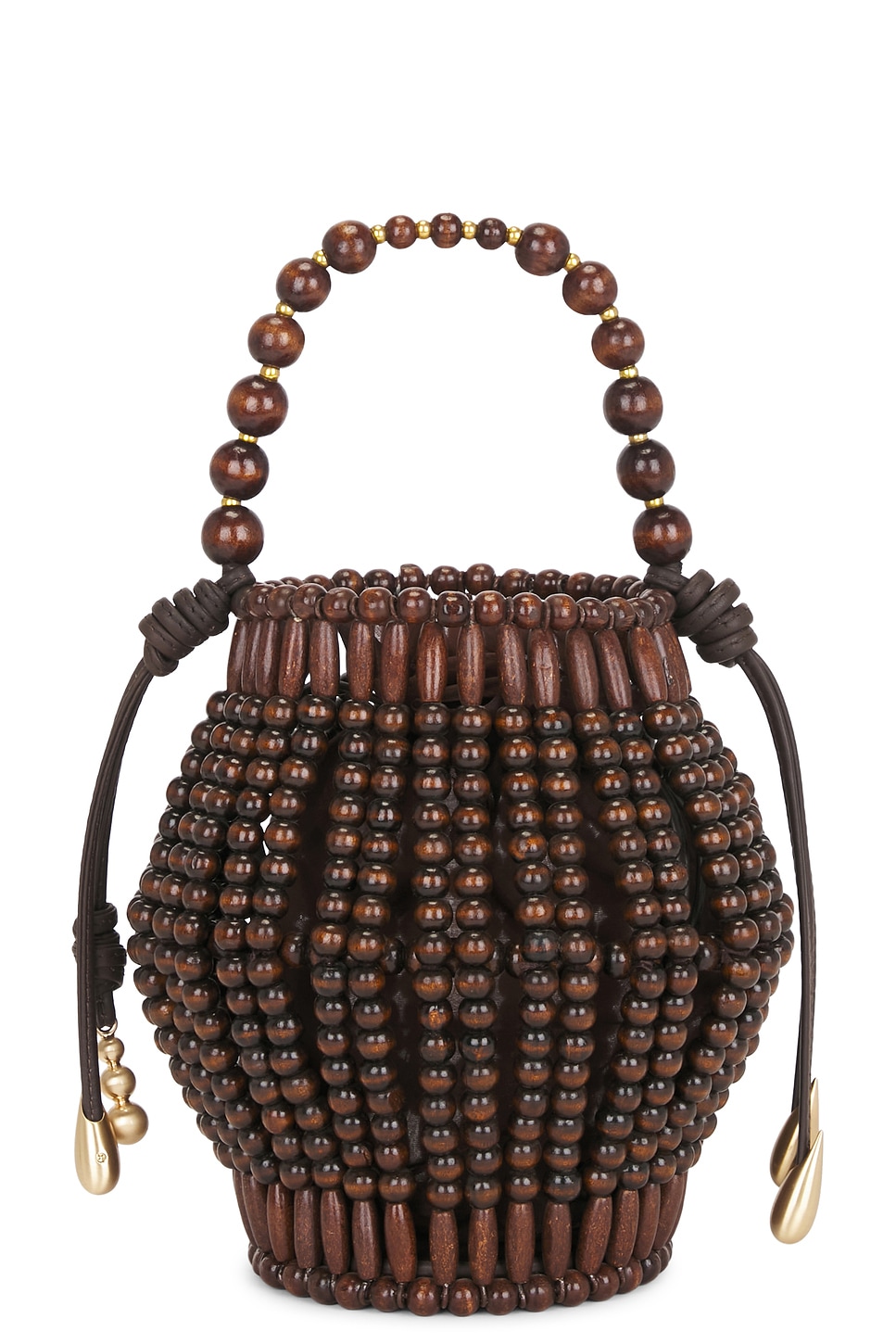 Cult Gaia Lanterna Top Handle Bag in Walnut