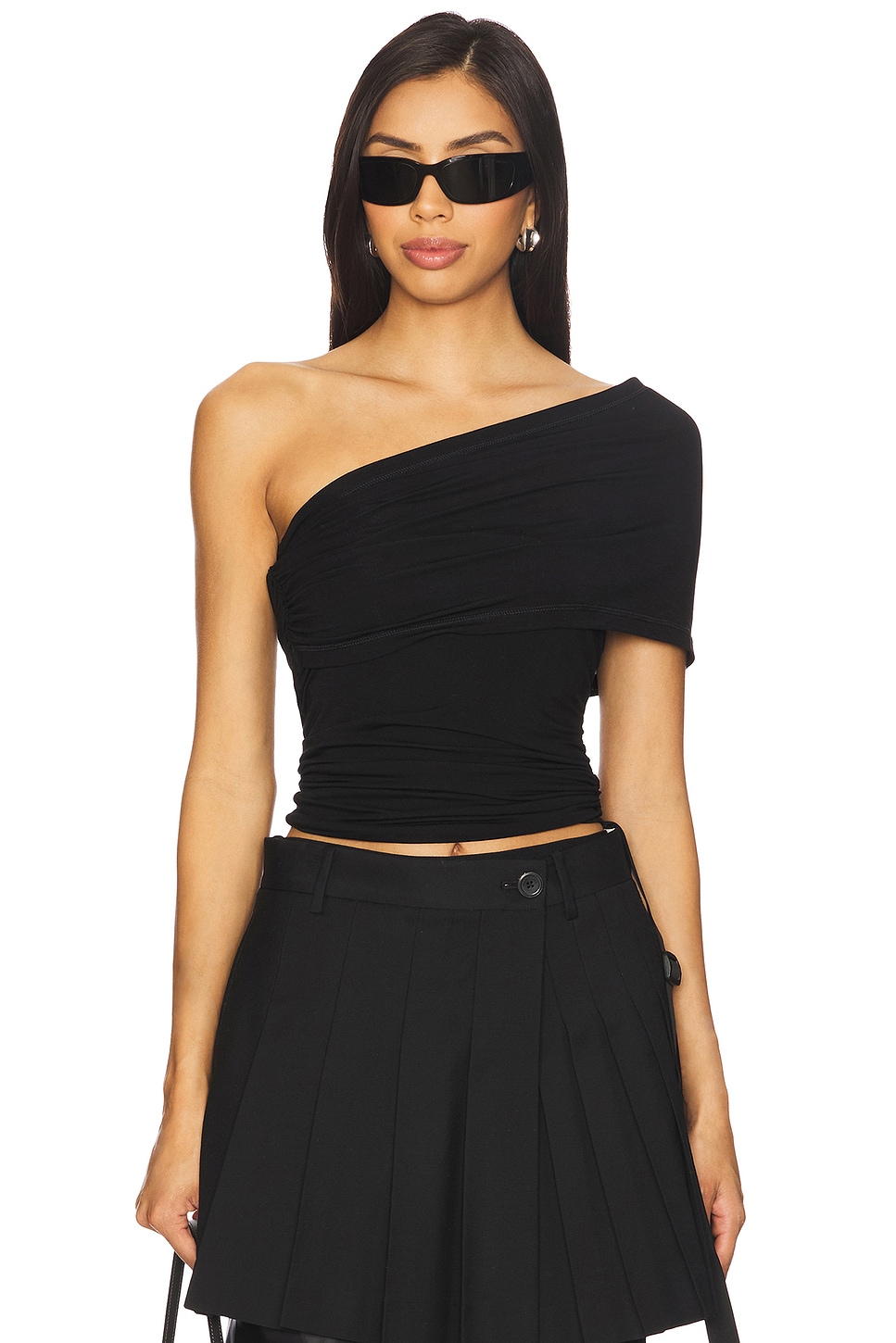 Helmut Lang Asymmetric Protect Top in Black