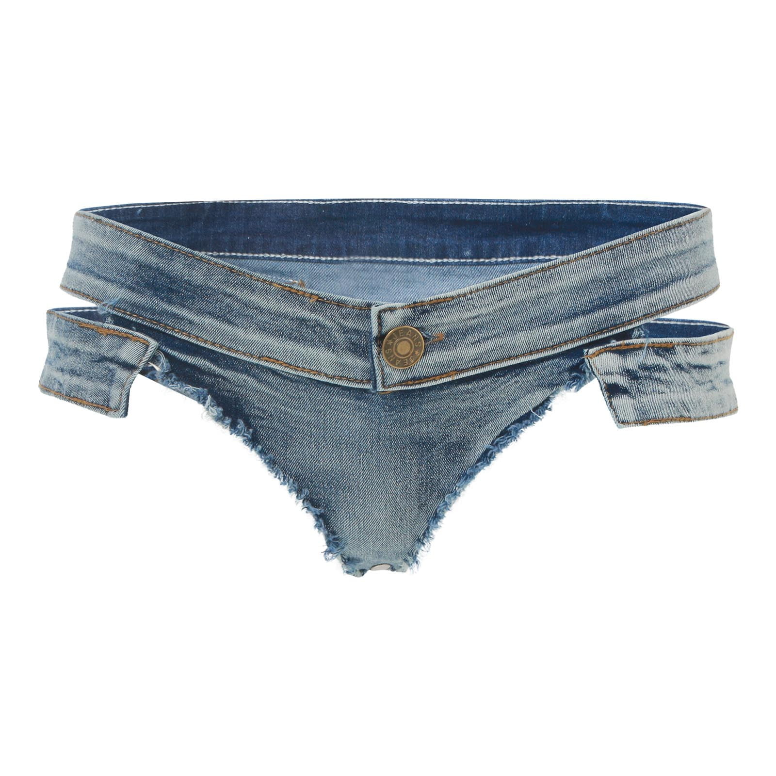 Jeans Shorts for Women Summer Denim Ripped Distressed Hot Cut Off Durable Comfortable Daily Swim Beach Blue Short Pants Sizes M - Image 7