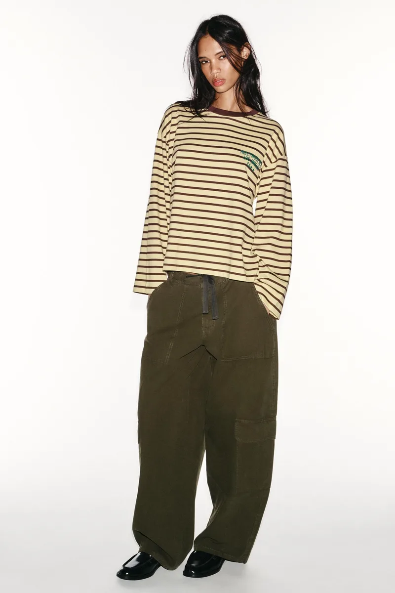 STRIPED TEXT T-SHIRT