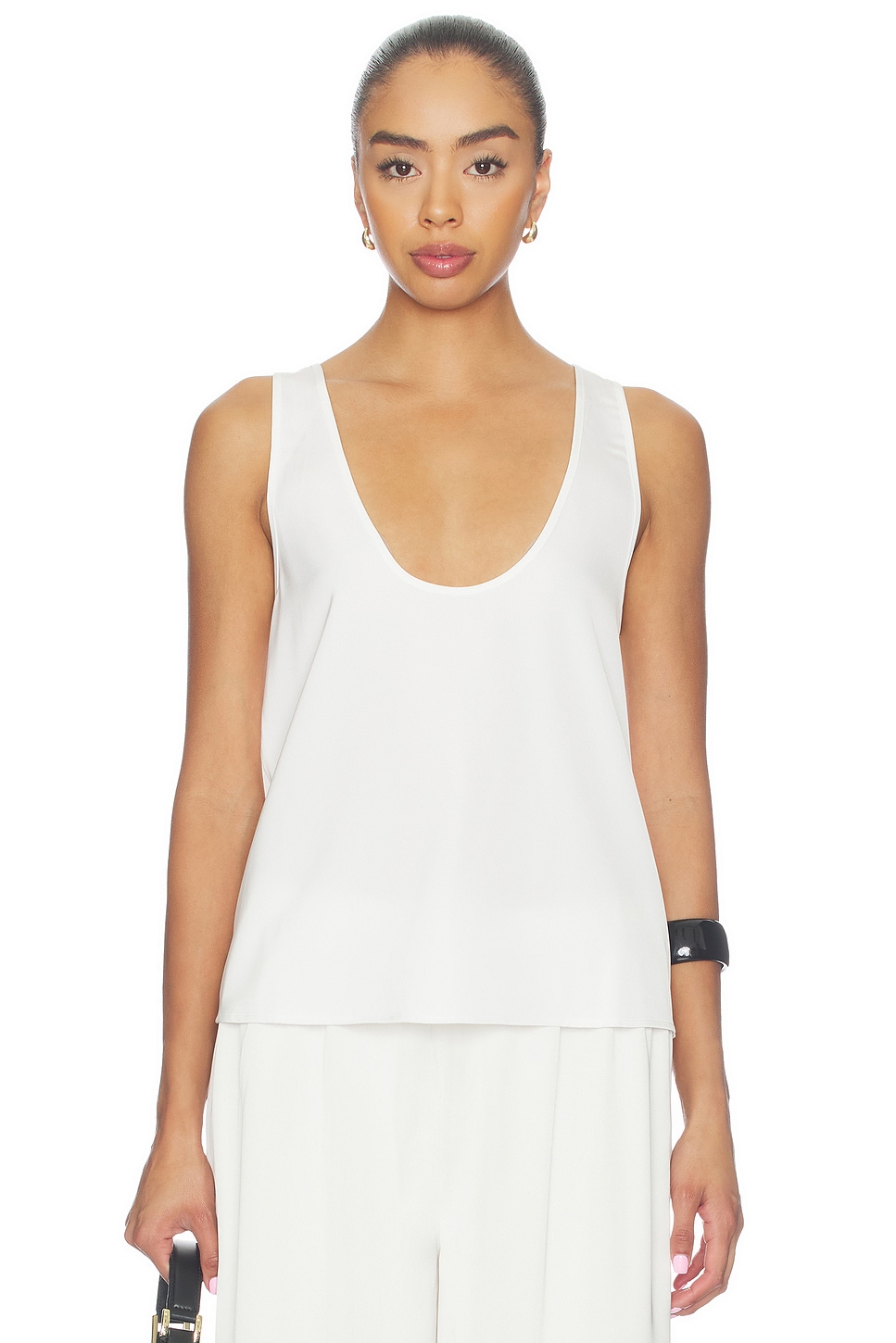 ALL THE WAYS Lavender Top in White
