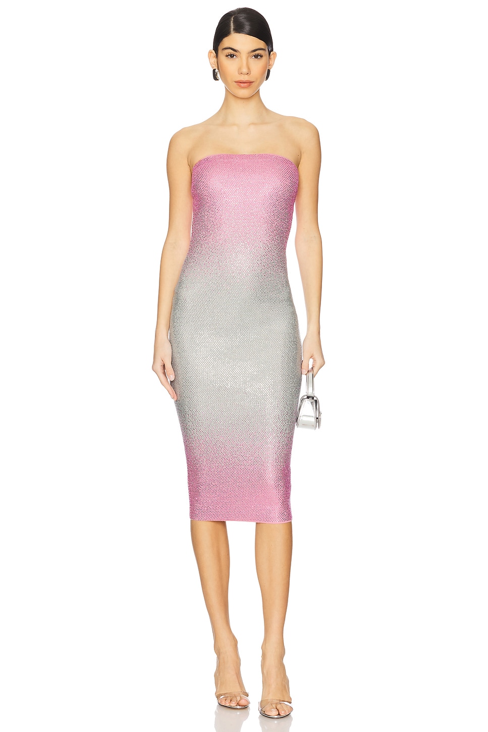 retrofete Laina Embellished Dress in Pink Silver Ombre