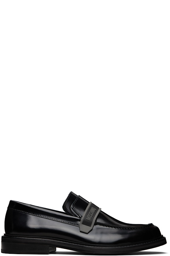 Black Rubber College Loafers