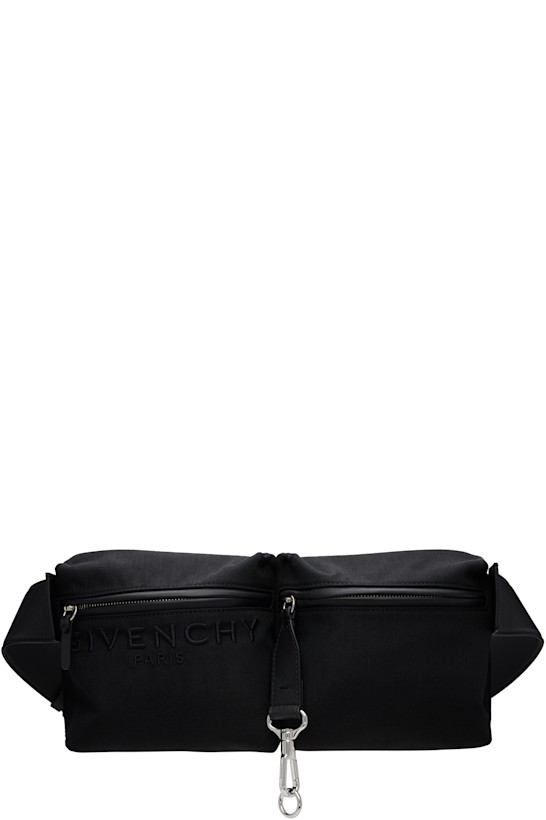 Black Cargo Canvas Belt Bag