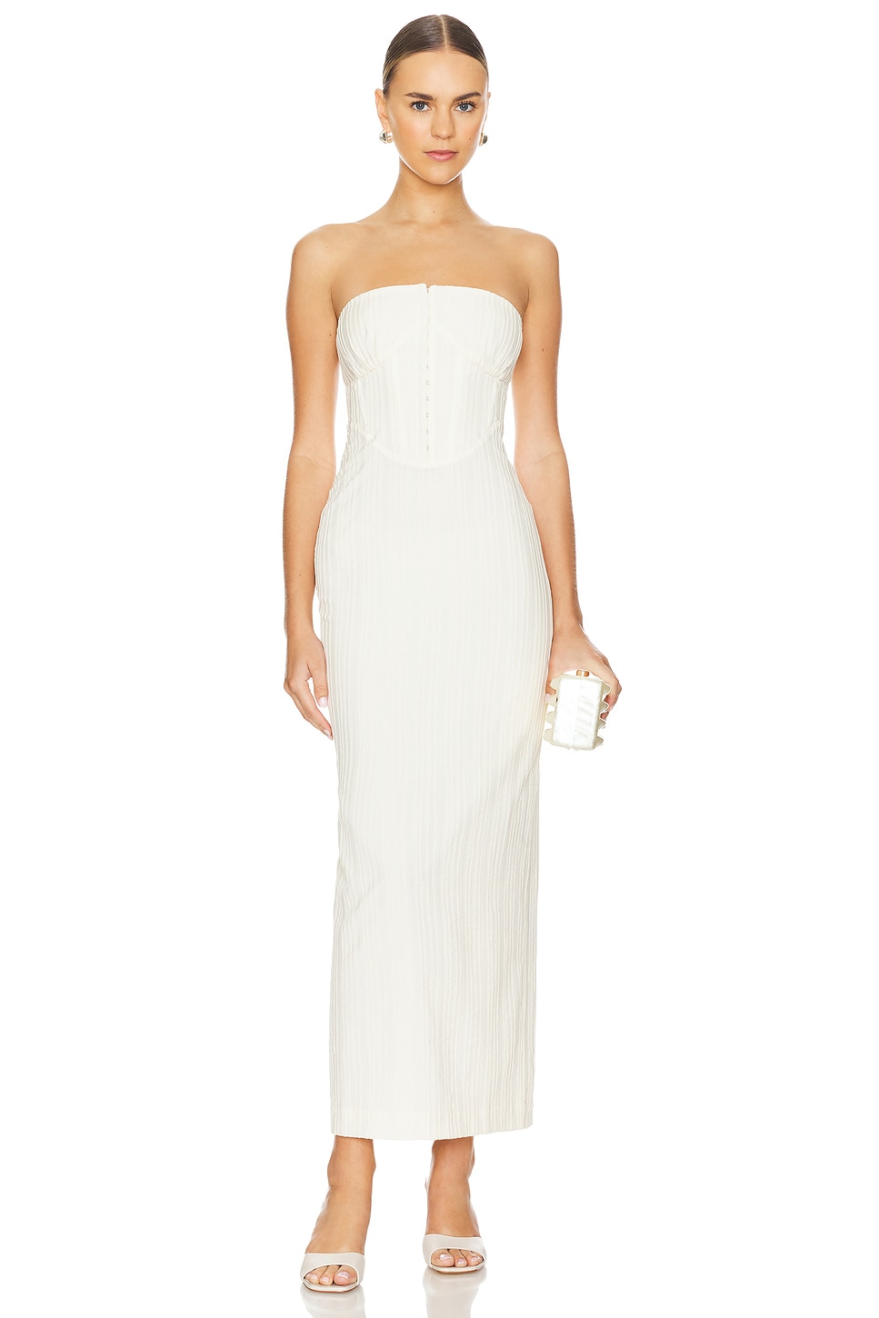 Camila Coelho Vista Midi Dress in Light Oat