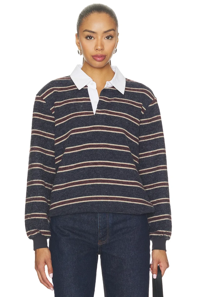 Maude Club Kate Top in Navy Multi