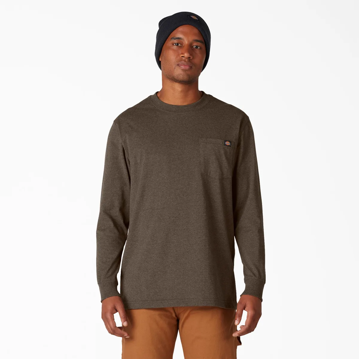 Heavyweight Heathered Long Sleeve Pocket T-Shirt