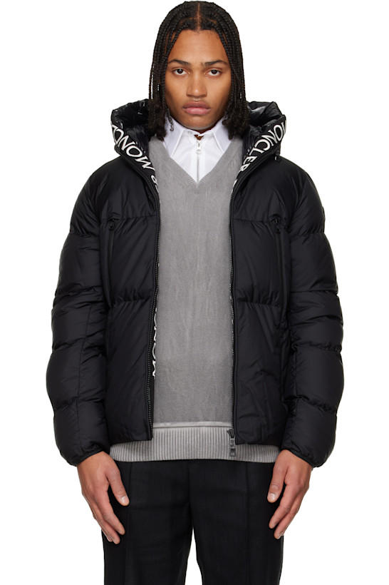 Black Montcla Hooded Short Down Jacket