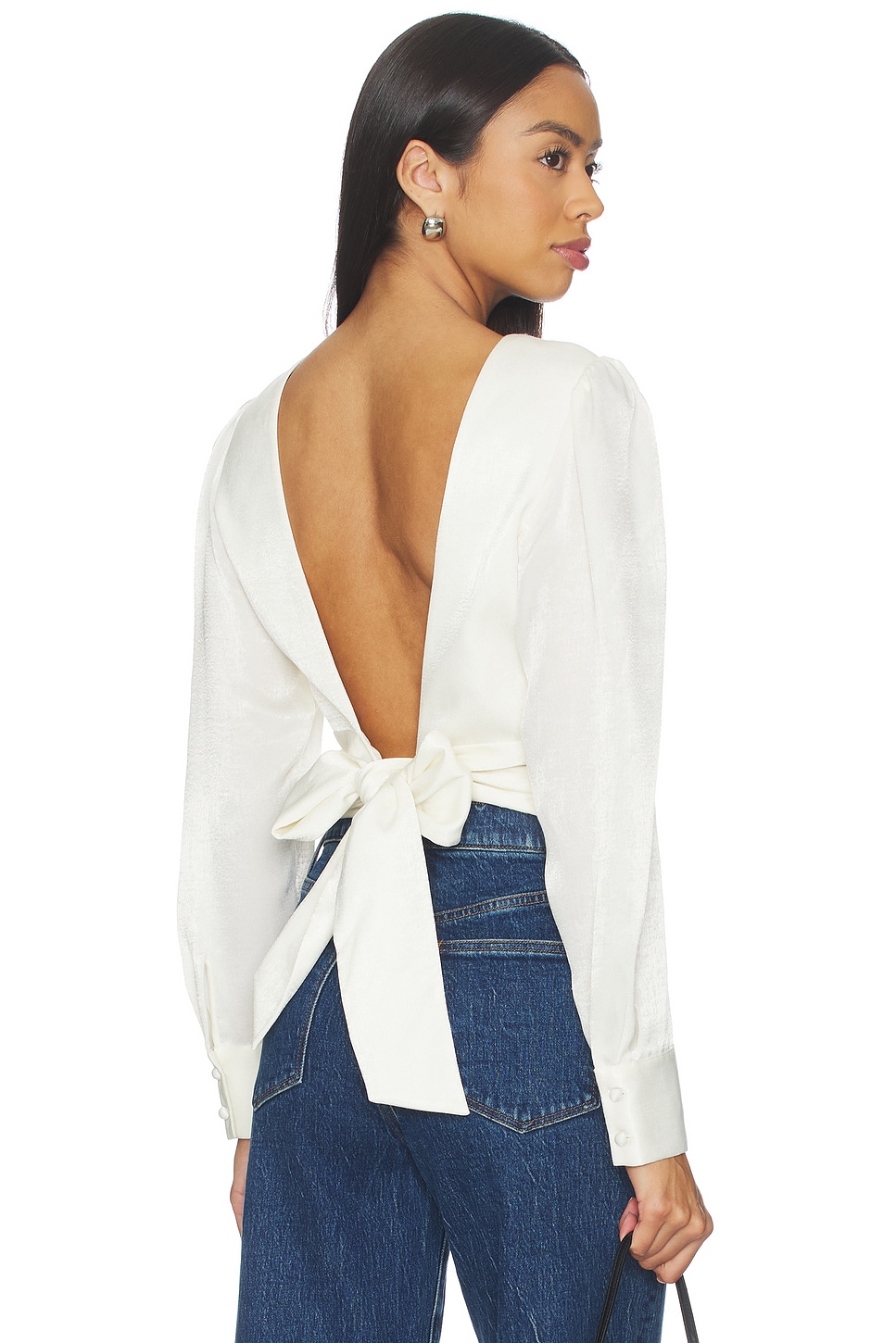 Joe's Jeans The Marie Tie Back Blouse in Ecru