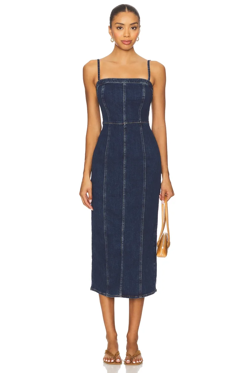 LEVI'S Seamed Bustier Dress in Retro Stone