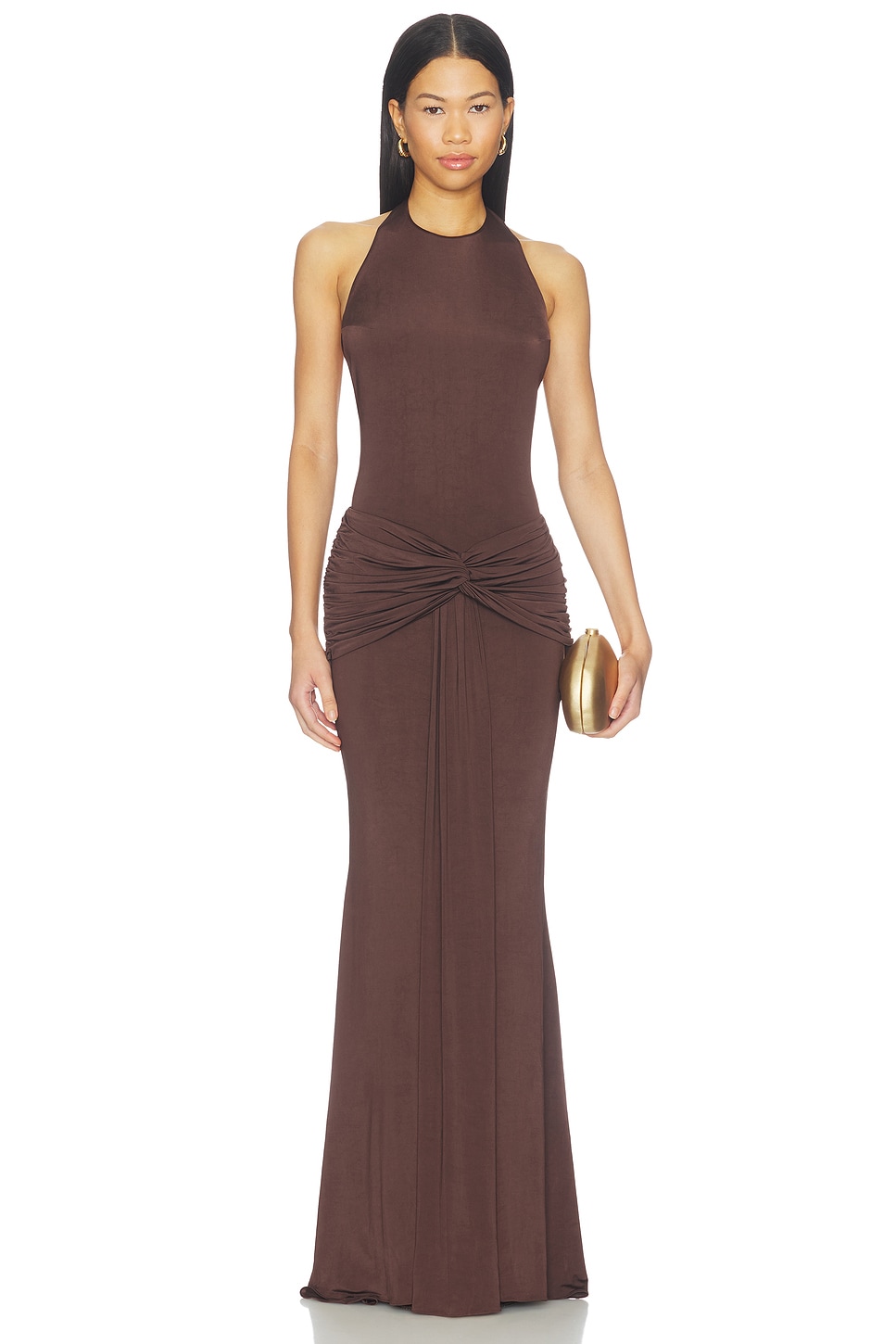 Amanda Uprichard Breana Maxi Dress in Cocoa