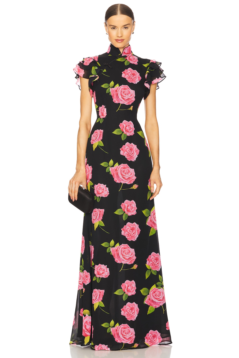 SAU LEE Sylvie Dress in Black Multi
