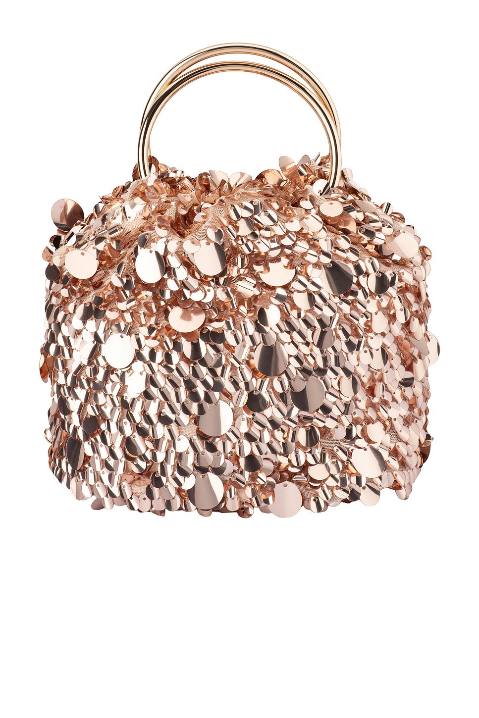 olga berg Vera Sequin Top Handle Bag in Blush