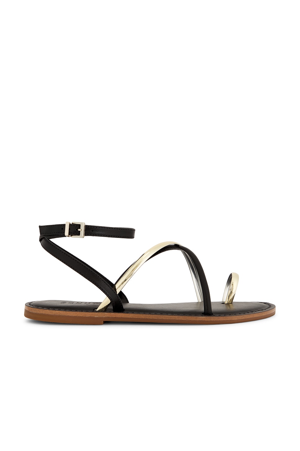 Schutz Valeria Sandal in Ouro & Black