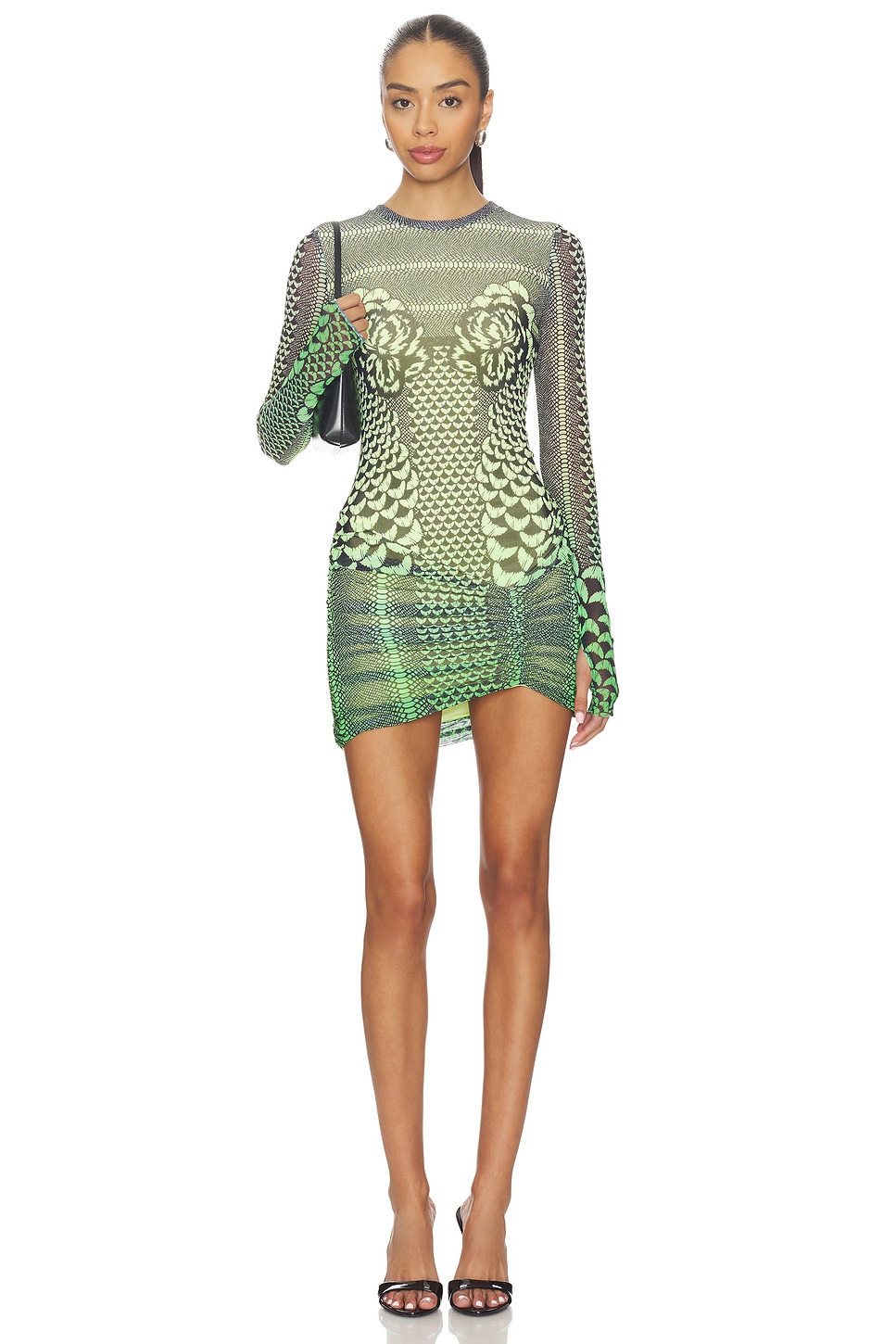 AFRM Mirza Dress in Ombre Lime Petal