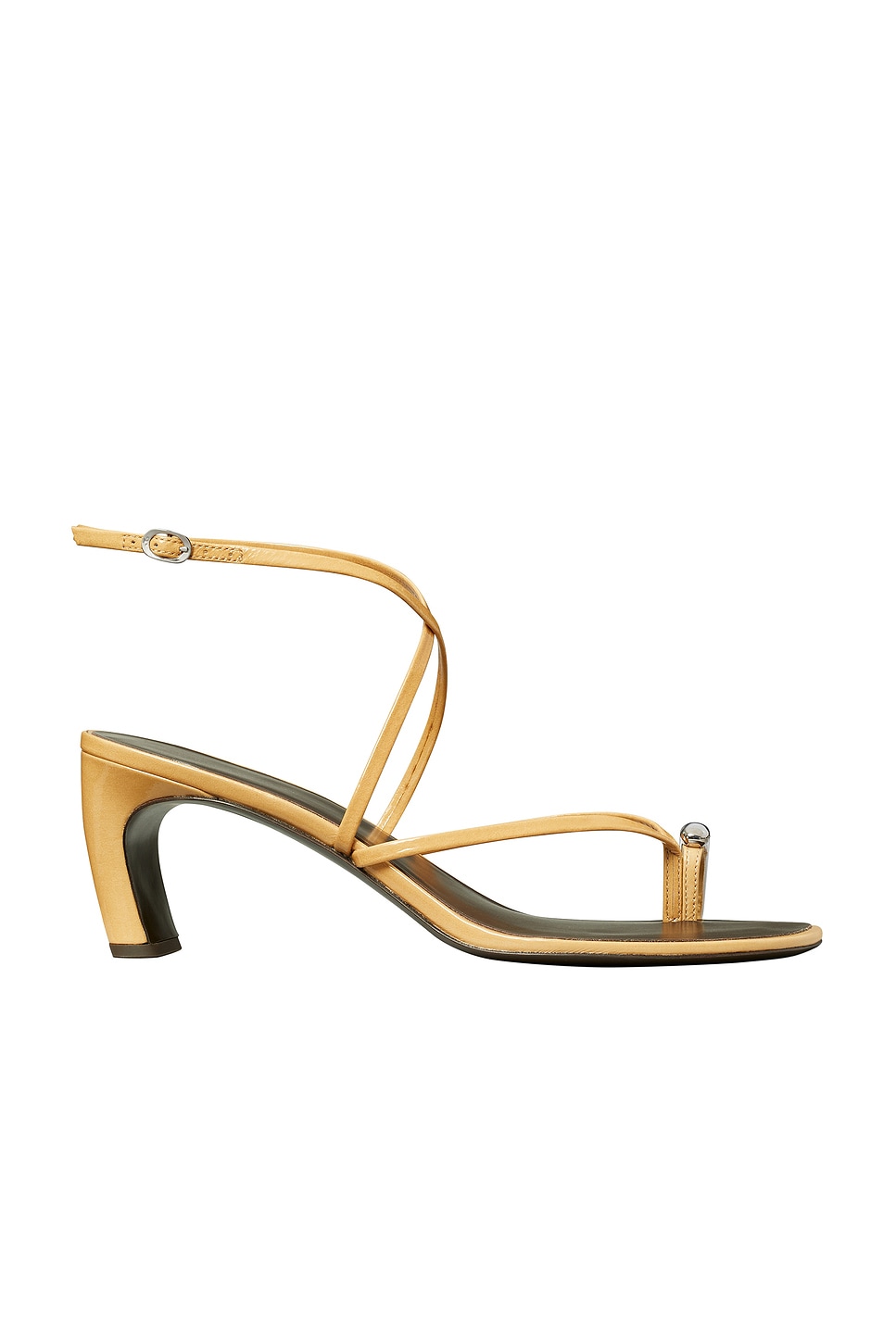 Tory Burch Pierced Strappy Heel Sandal in Cantucci & Silver