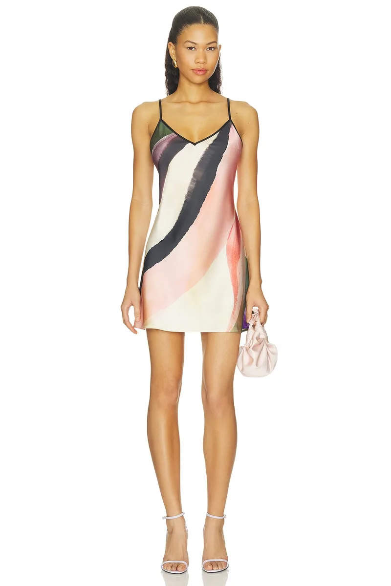 With Harper Lu Bias Mini Dress in Wave