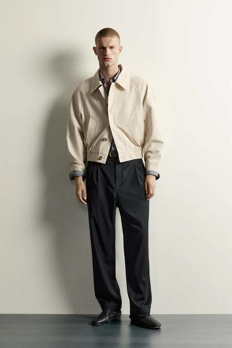 CROPPED COTTON OVERSHIRT