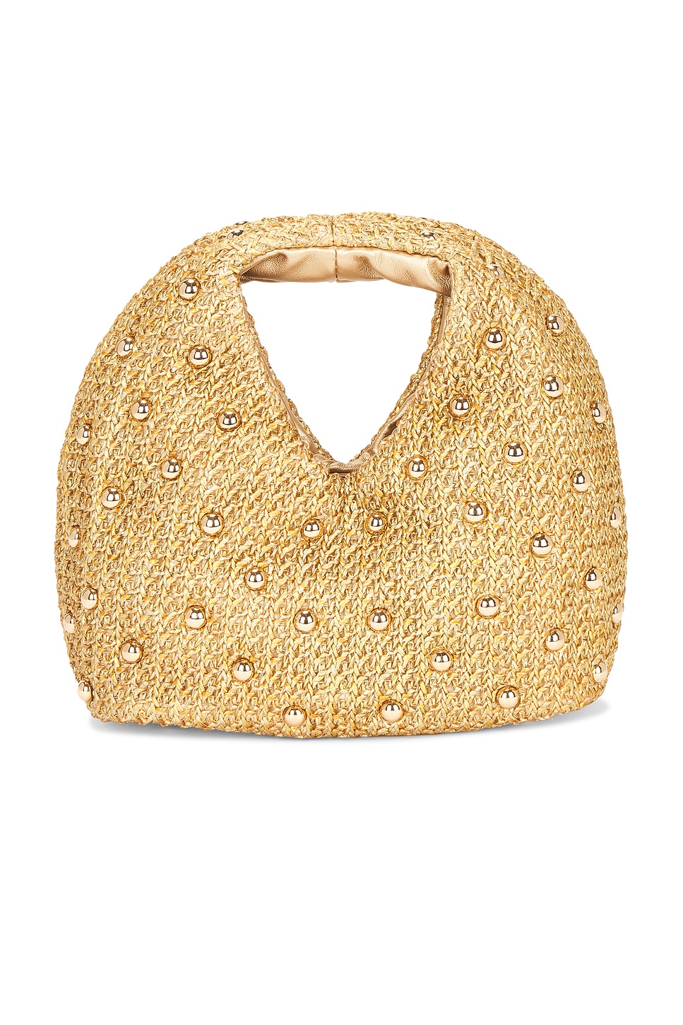 Dolce Vita Studded Raffia Bag in Gold
