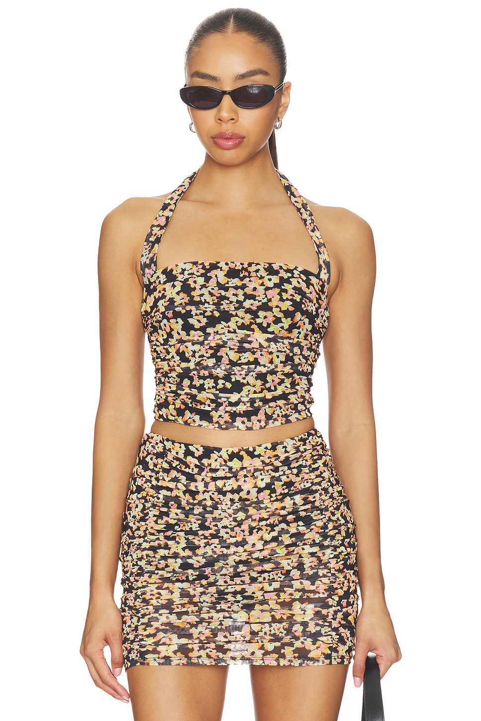 AFRM Aranya Mesh Top in Bright Bloom