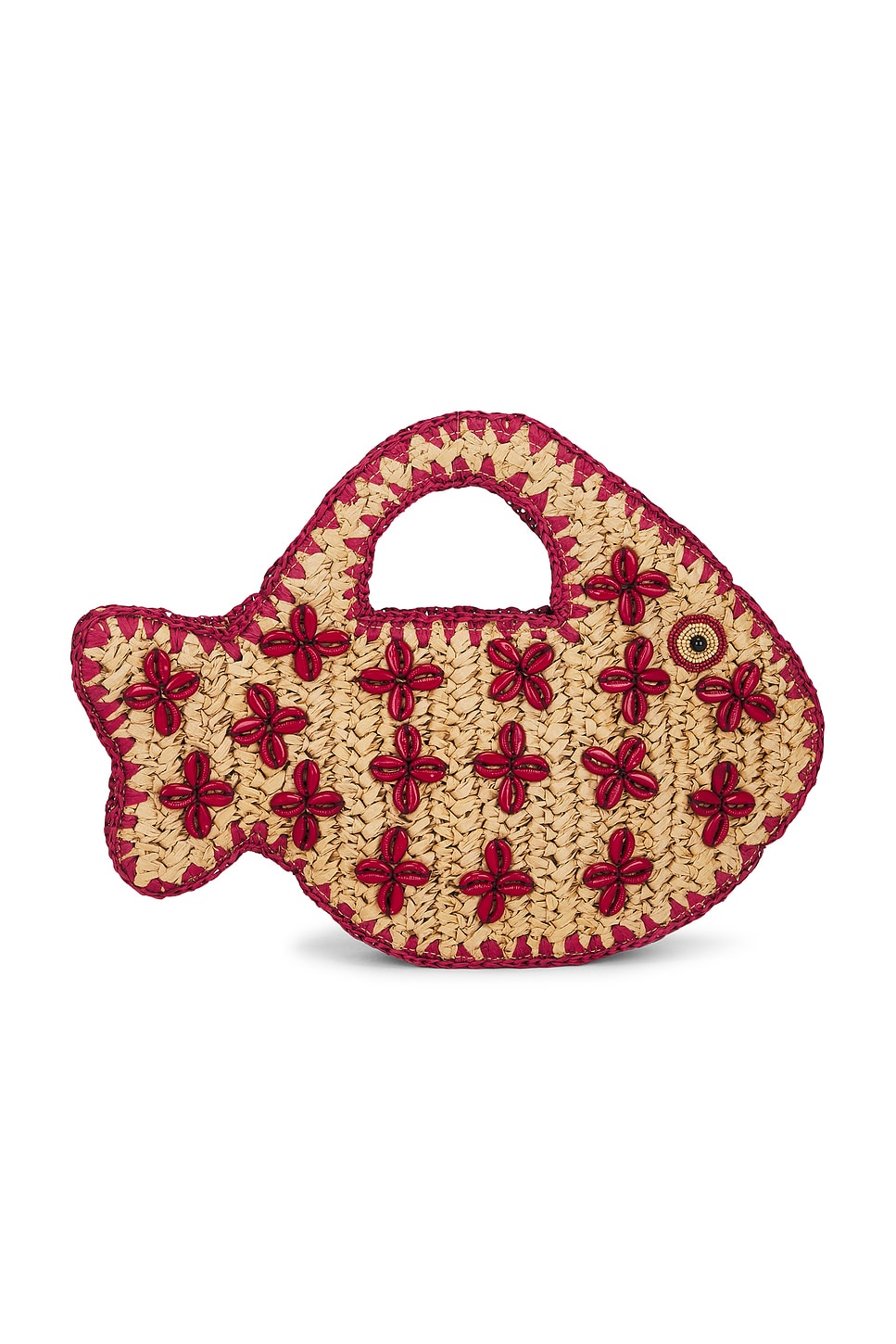 SIMONMILLER POCHETTE PUKA in Natural & Burgundy