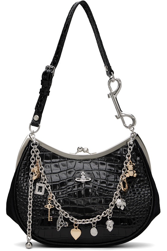 Black Charm Frame Purse