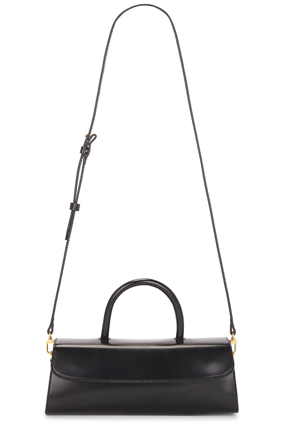 BY FAR Mini Longa East-West Bag in Black