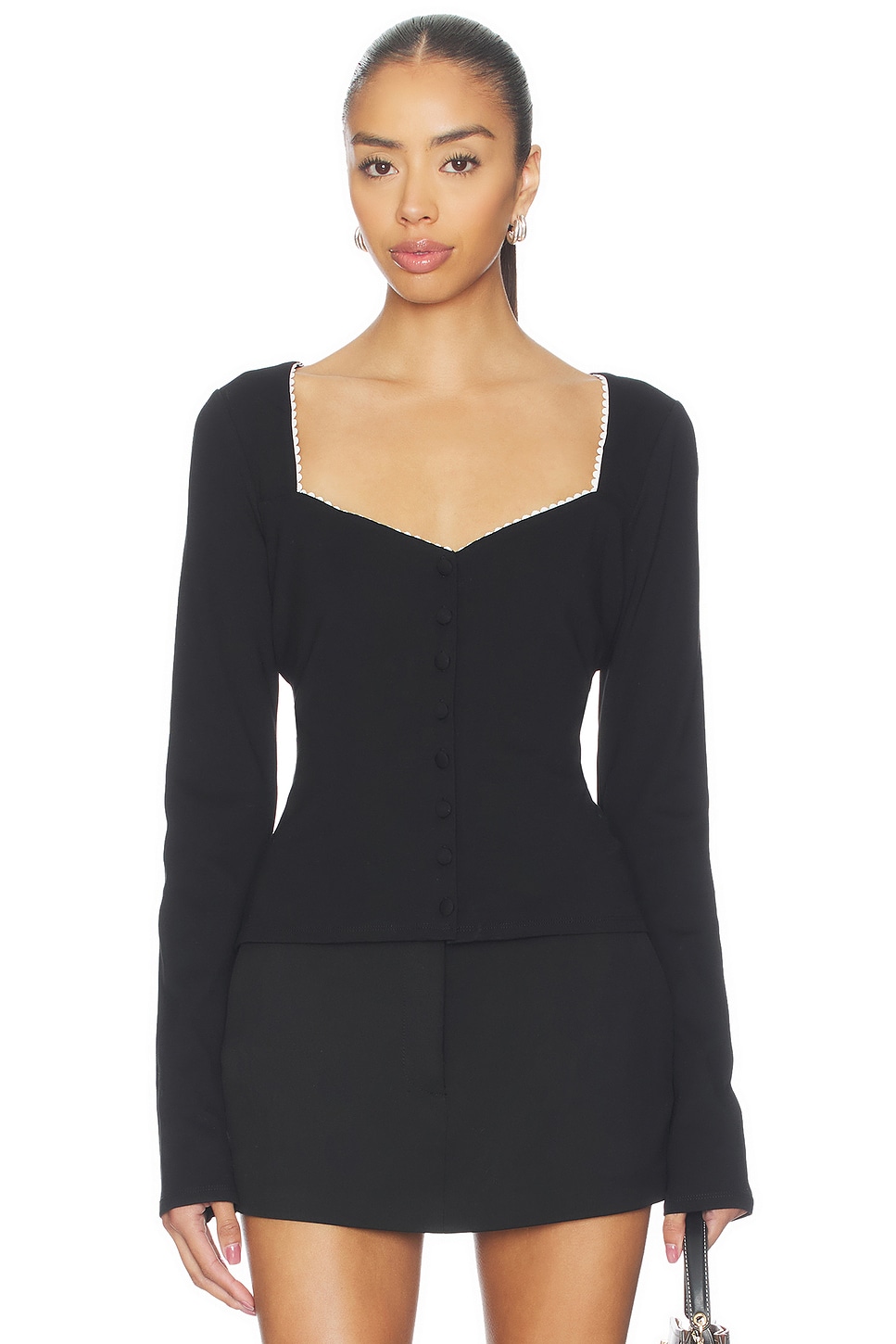 MAJORELLE Amelia Top in Black & White