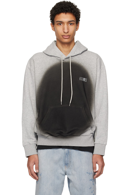 Gray Spray Print Hoodie