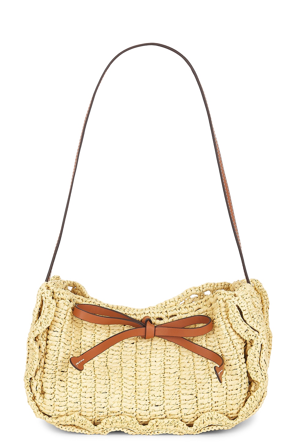 Ulla Johnson Marina Raffia Scallop Pouchette Bag in Natural