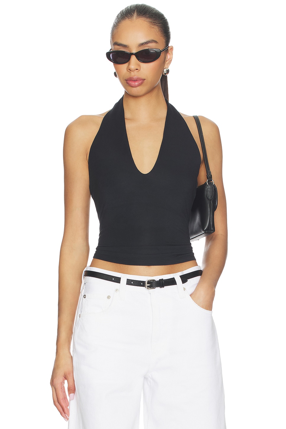 SKIMS Smooth Layers Halter Top in Obsidian
