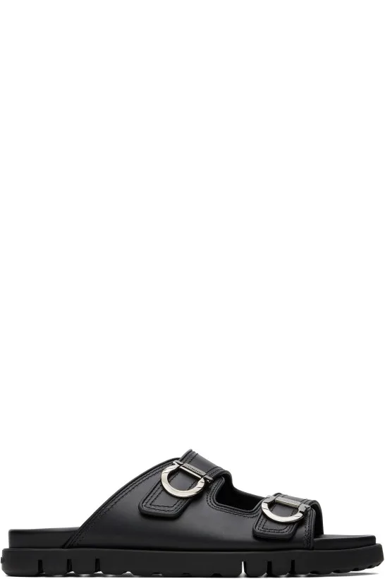 Black Double-Strap Sandals