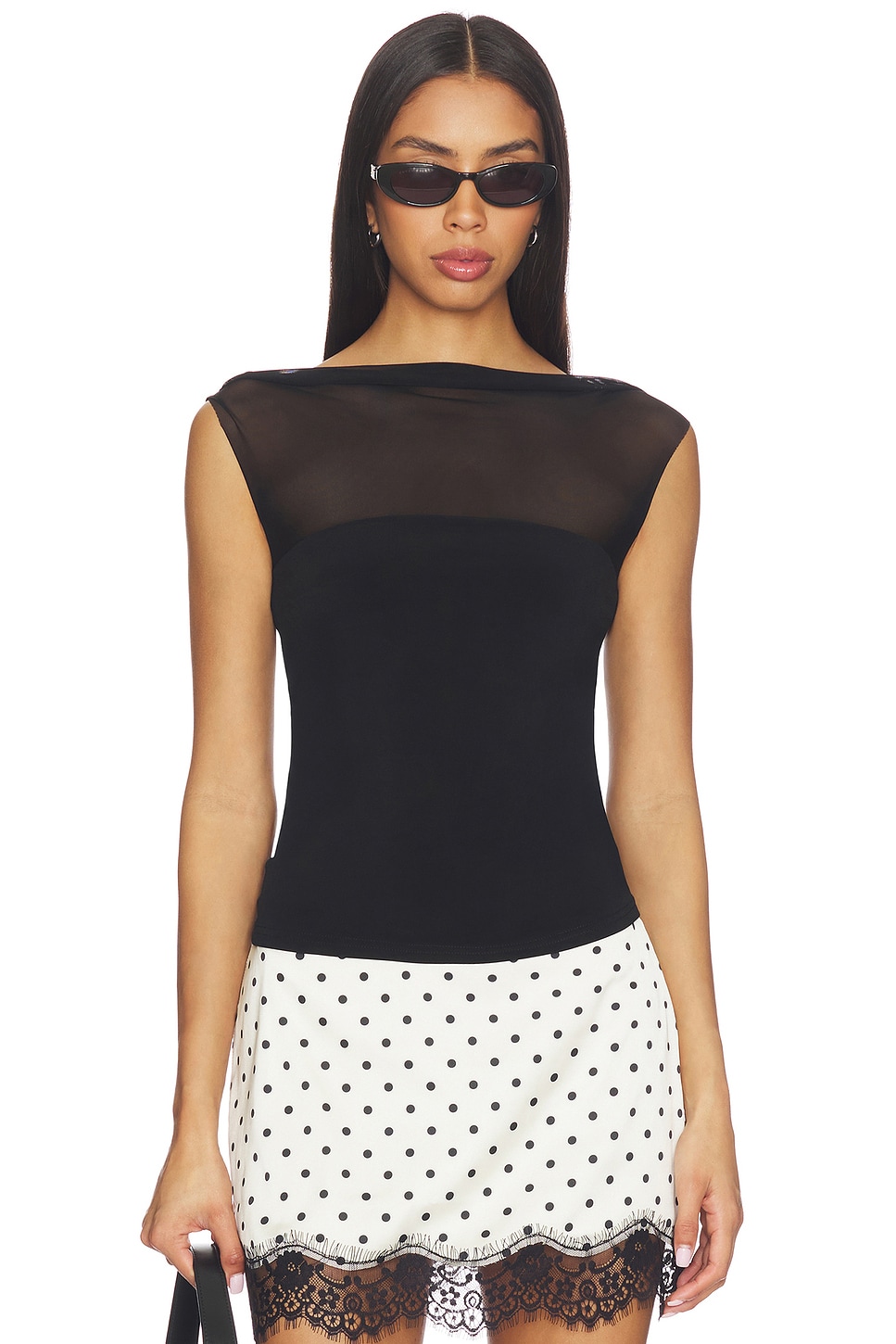 superdown Genesis Cap Sleeve Top in Black