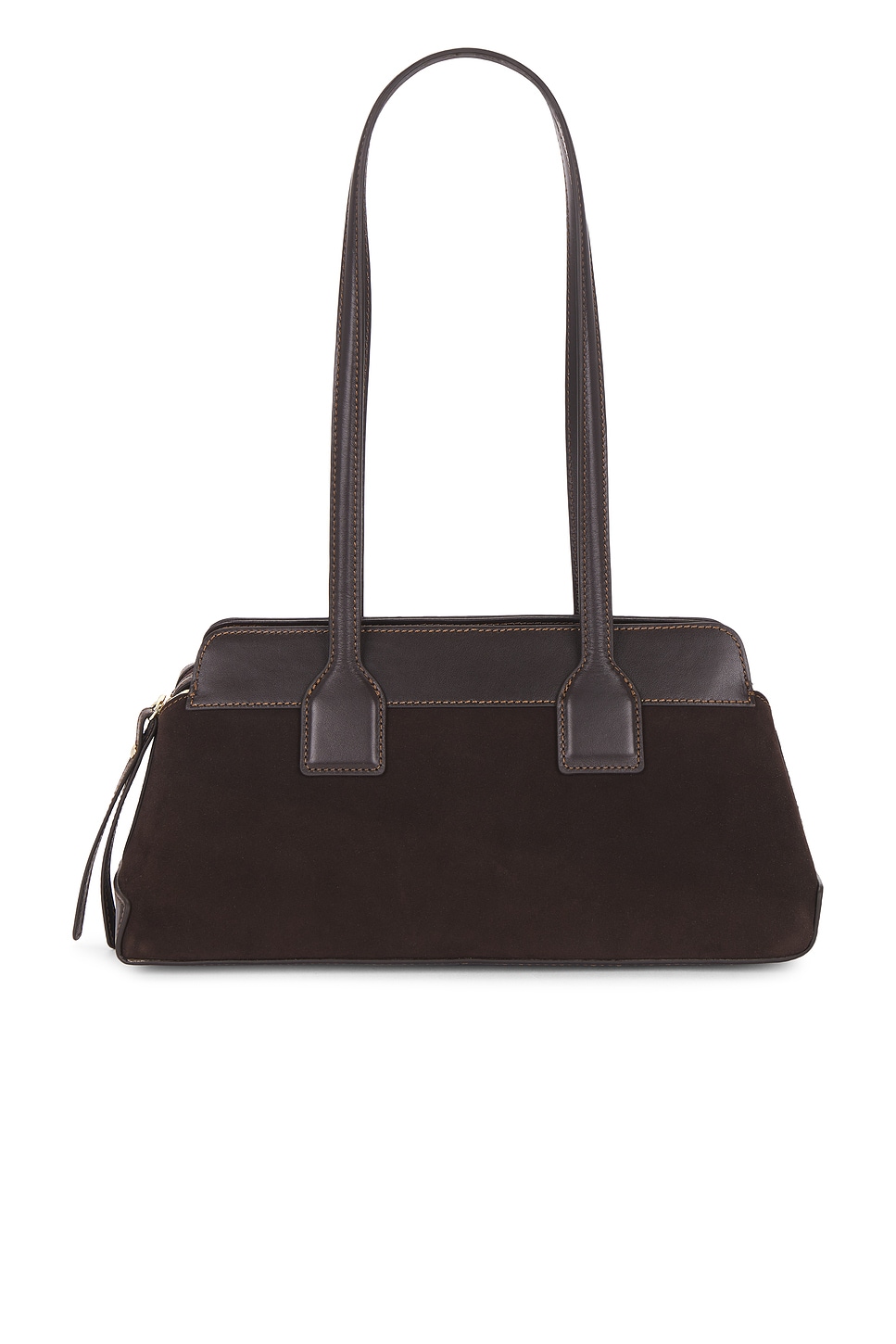 Flattered Greta Shoulder Bag in Suede Chocolate