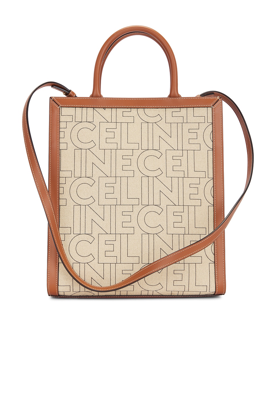 FWRD Renew Celine Vertical Cabas Tote Bag in Neutral