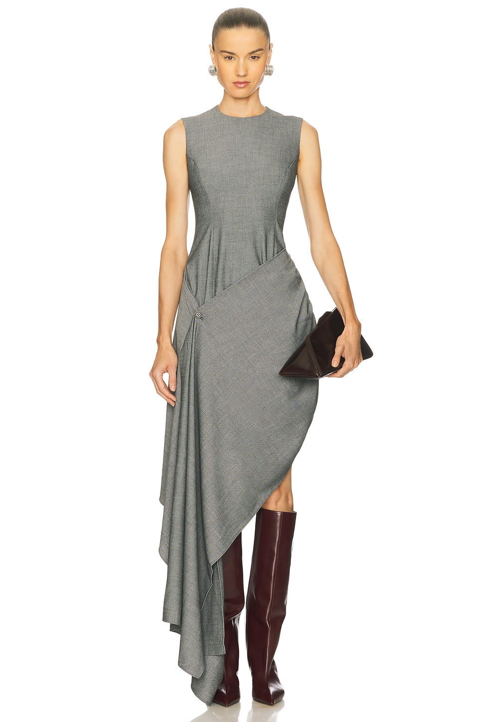 Beaufille Sash Dress in Grey Melange