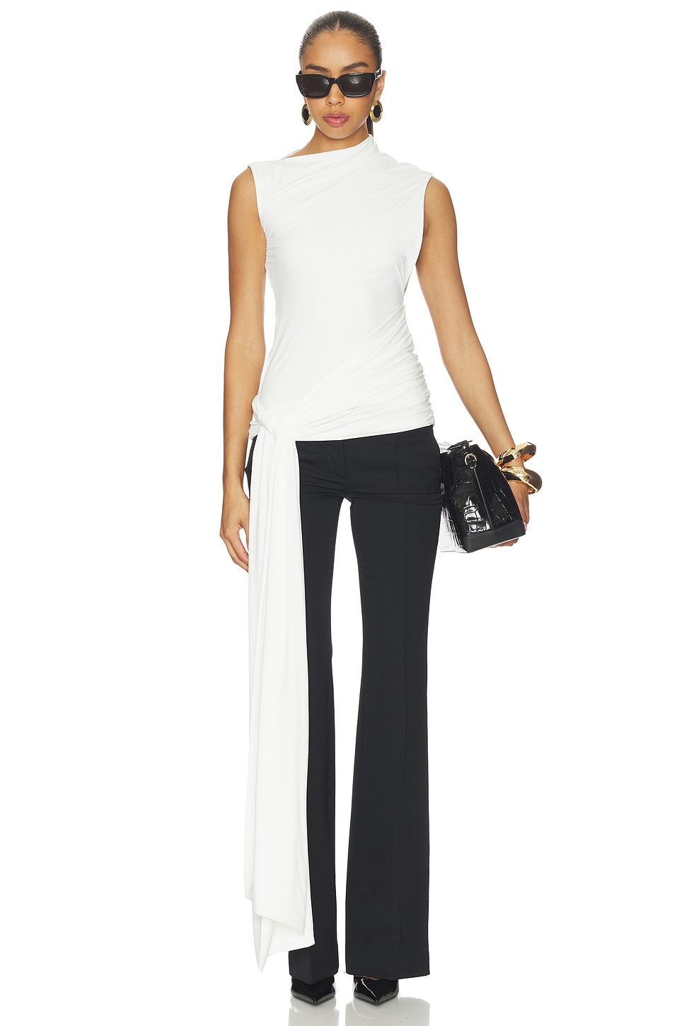 Bardot Jordan Longline Tie Top in Orchid White