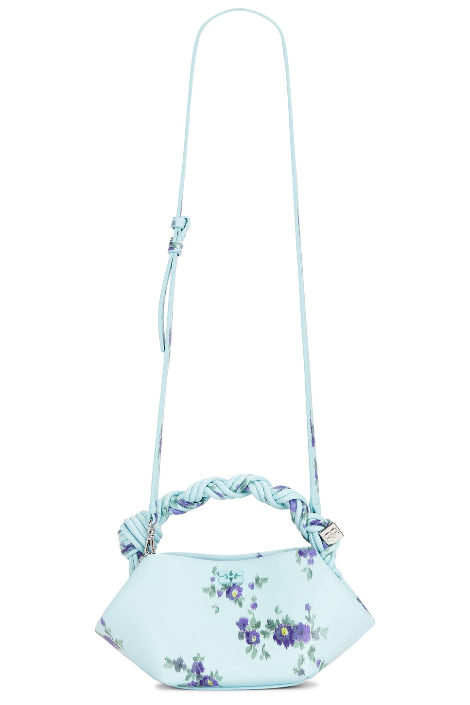 Ganni Bou Mini Print Bag in Iced Aqua