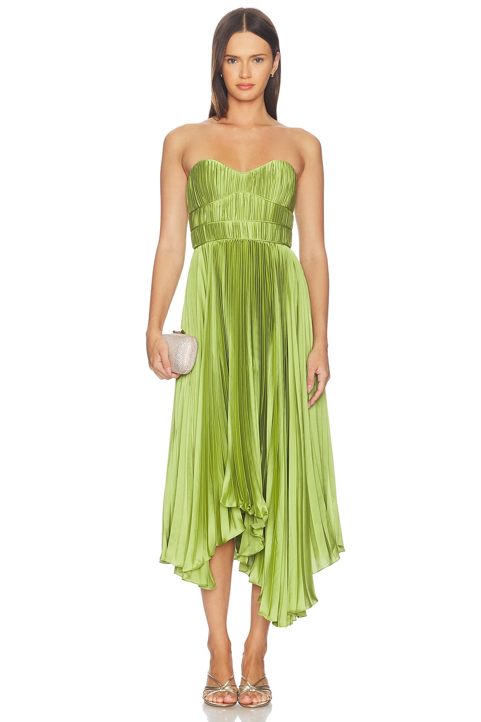 AMUR Juliett Midi Dress in Cove Fern